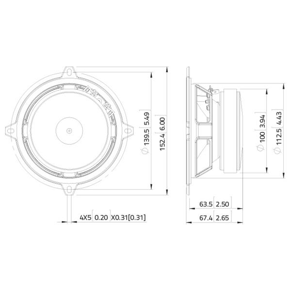 LAVOCE MSF051.22 5" Midrange-Woofer Ferrite Magnet Steel Basket