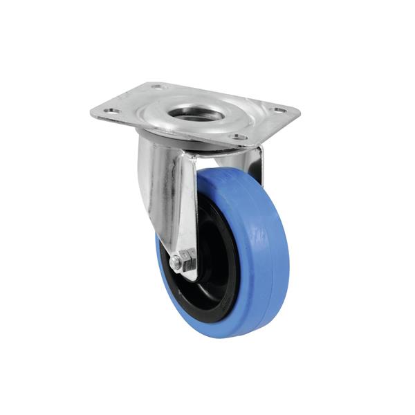 ROADINGER Swivel Castor 100mm BLUE WHEEL light blue