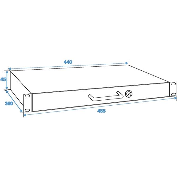 OMNITRONIC Rack Drawer with Lock 1U