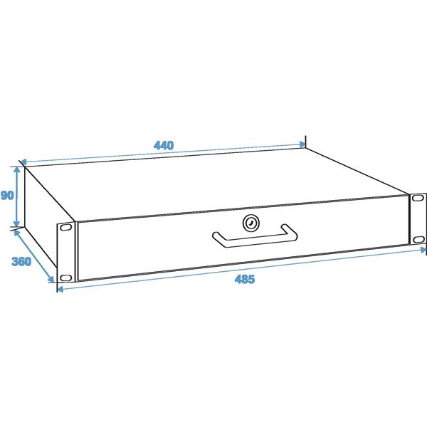 OMNITRONIC Rack Drawer with Lock 2U