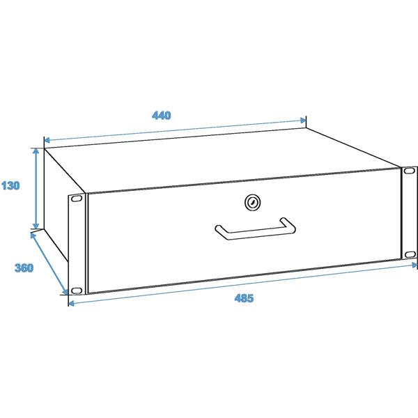 OMNITRONIC Rack Drawer with Lock 3U