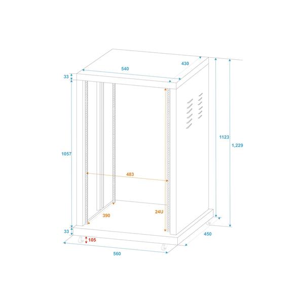 ROADINGER Steel Rack SR-19, 24U