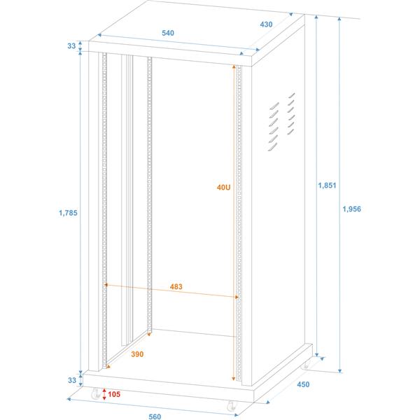 ROADINGER Steel Rack SR-19, 40U