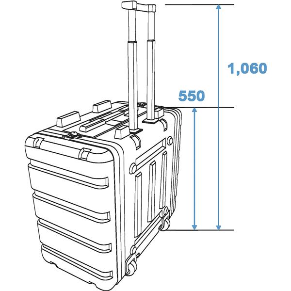 ROADINGER Plastic-Rack 19, 7U, DD/trolley, black