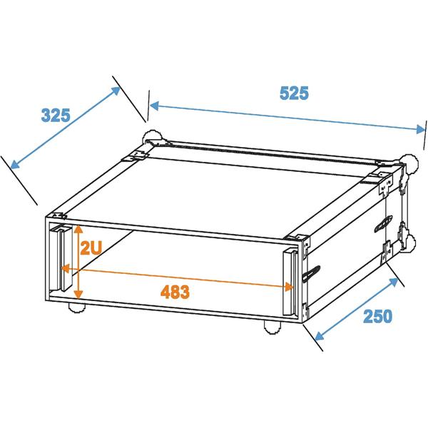 ROADINGER Effect Rack CO DD, 2U, 24cm deep, black