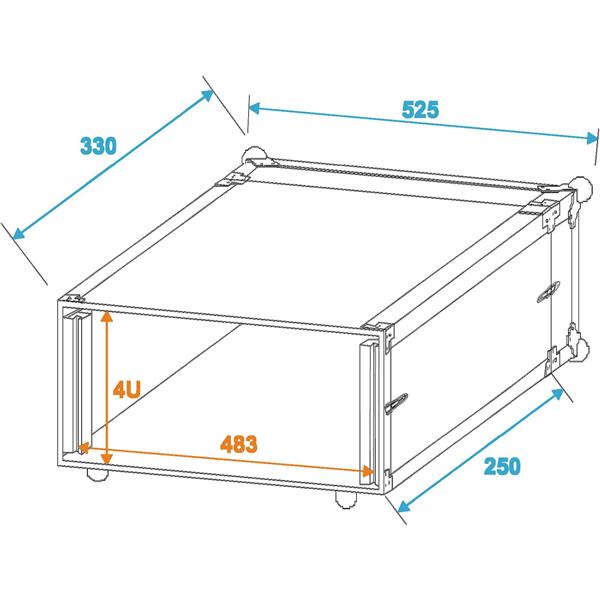 ROADINGER Effect Rack CO DD, 4U, 24cm deep, black