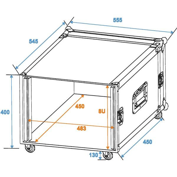 Kovček Roadinger s koleščki Rack Profi 8U 45cm