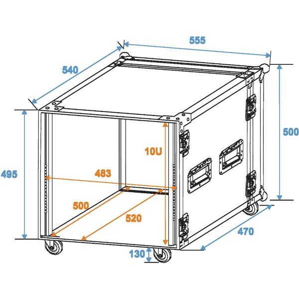 ROADINGER Rack Profi 10U 45cm with wheels