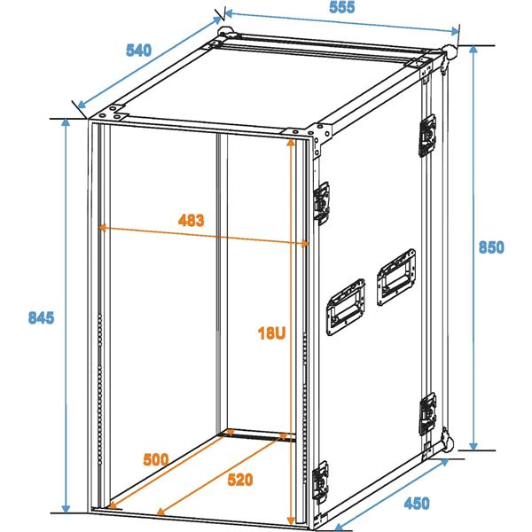 ROADINGER Rack Profi 18U 45cm