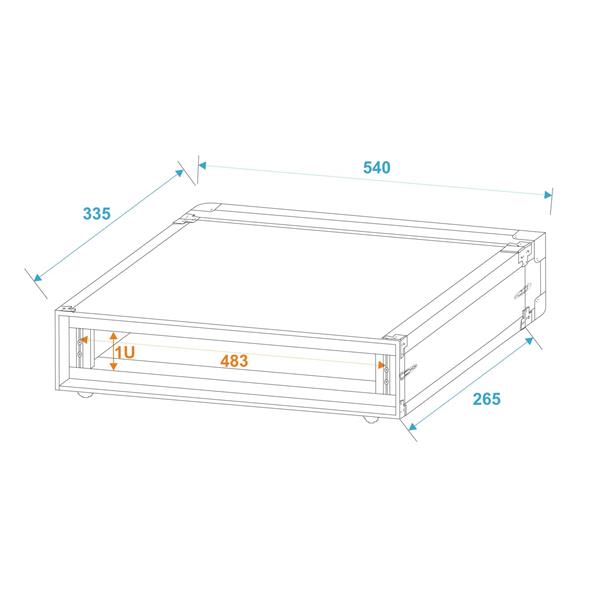 ROADINGER Rack Profi 1U 25cm