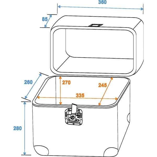 ROADINGER Record Case ALU 75/25, rounded, acryl