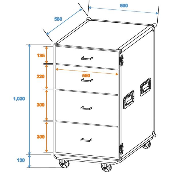 ROADINGER Universal Drawer Case ODS-1 with wheels