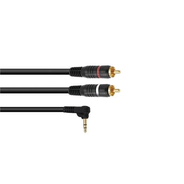 OMNITRONIC Adaptercable 3.5 Jack 90?/2xRCA 1.5m bk