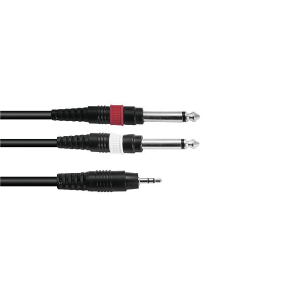 Adaptercable 3.5 Jack/2xJack 3m bk Omnitronic