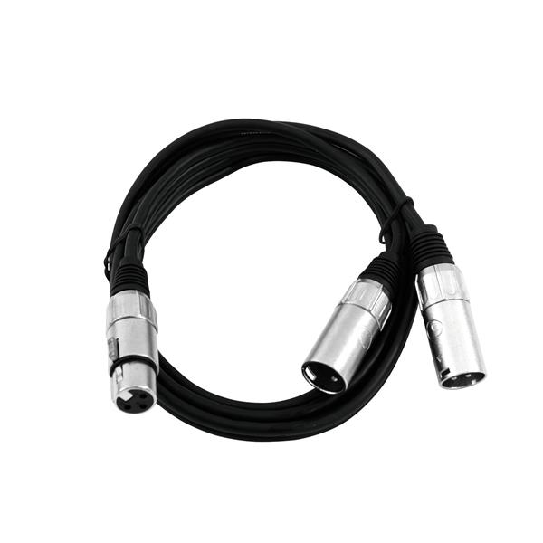 OMNITRONIC Adaptercable XLR(F)/2xXLR(M) 3m bk