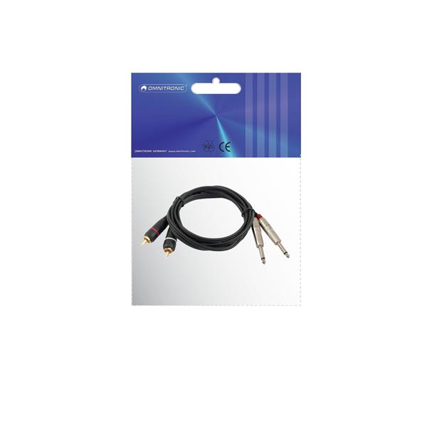 OMNITRONIC Adaptercable 2xJack/2xRCA 1m bk