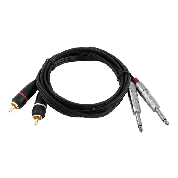 OMNITRONIC Adaptercable 2xJack/2xRCA 6m bk