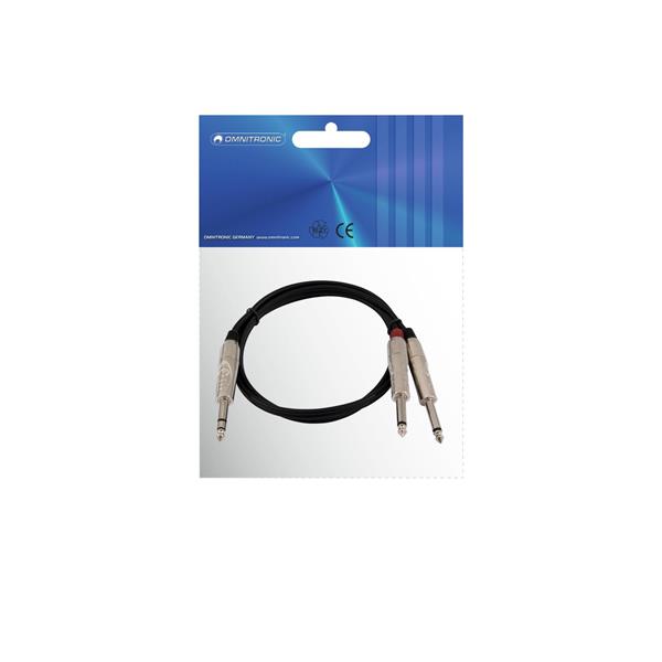 OMNITRONIC Adaptercable Jack/2xJack 1.5m