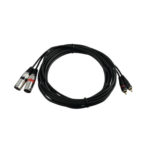 OMNITRONIC Adaptercable 2xXLR(M)/2xRCA 6m bk