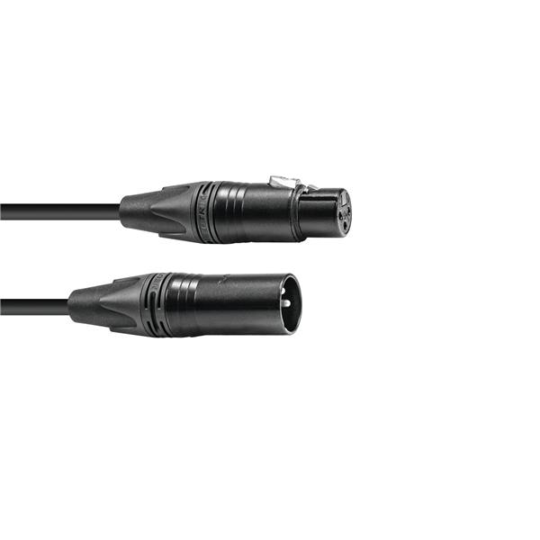 PSSO DMX cable XLR 3pin 0,5m bk Neutrik black connectors