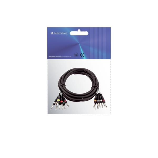 OMNITRONIC Snake cable 8xJack/8xJack stereo 15m