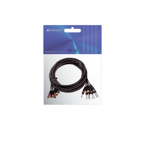 OMNITRONIC Snake cable 8xRCA/8xJack mono 15m
