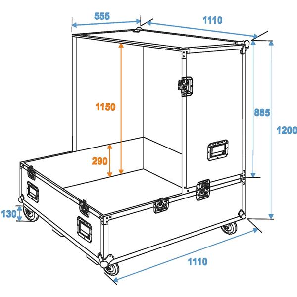 ROADINGER Flightcase Mirror Ball 100cm