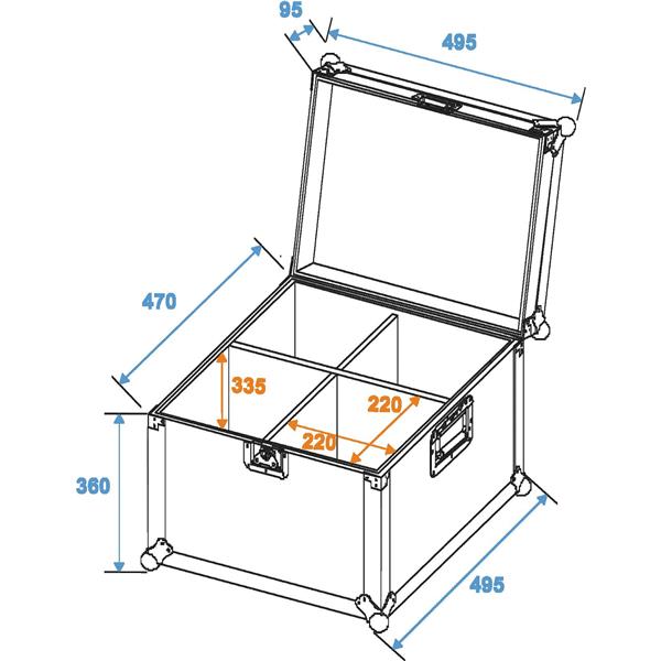 ROADINGER Flightcase EP-56 4x PAR-56 Spot long