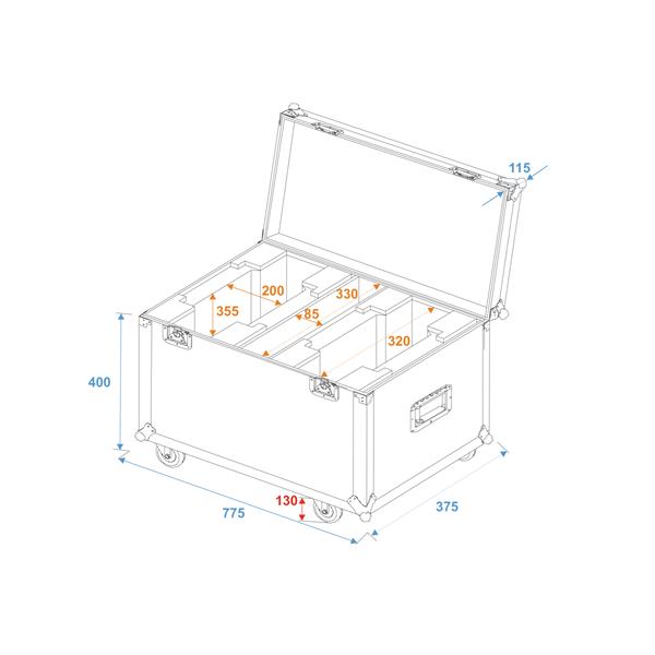 ROADINGER Flightcase 2x DMH-75.i/DMH-80/TMH XB-130