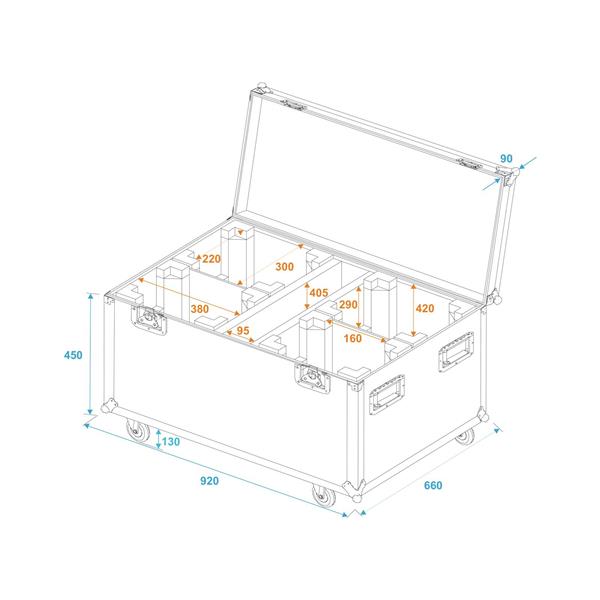 ROADINGER Flightcase 4x TMH-X12 with wheels