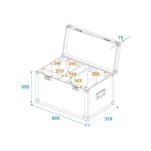 ROADINGER Flightcase 2x LED MFX-3