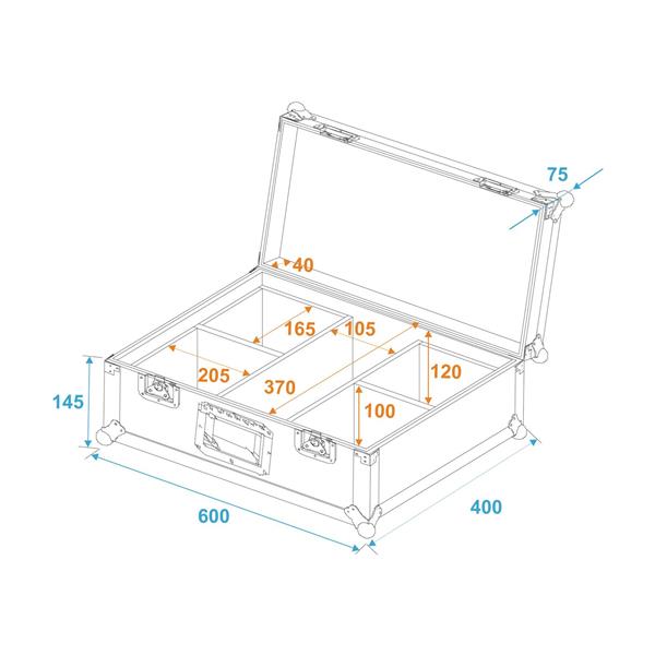 Kovček ROADINGER 4x LED IP PAR 3x12W HCL