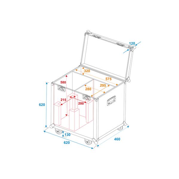 ROADINGER Flightcase 2x LED PFE-250