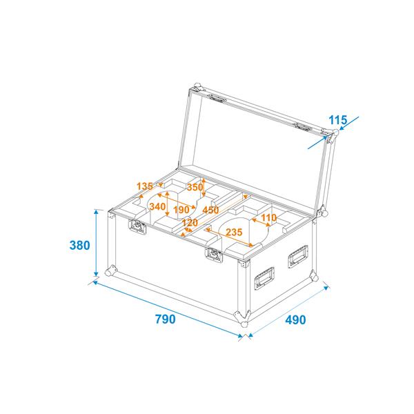 ROADINGER Flightcase 2x LED TMH-X7 Moving head