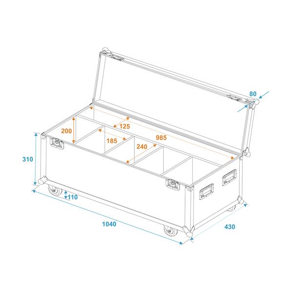 ROADINGER Flightcase 4x LED Umbrella