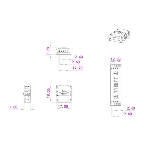 EUROLITE LED Strip Connector 5Pin 12mm