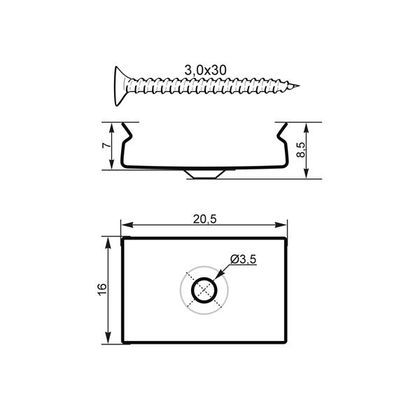 EUROLITE Mounting Bracket for U-Profil 20mm Metal