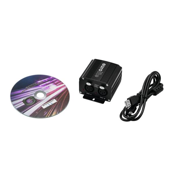 EUROLITE PC Control 2x512-DMX/Artnet USB-Interface incl. 32x512-