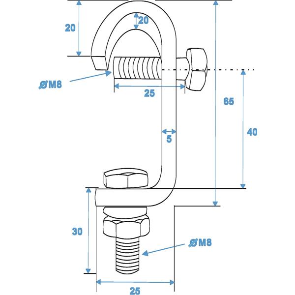 EUROLITE TH-16 Theatre Clamp silver