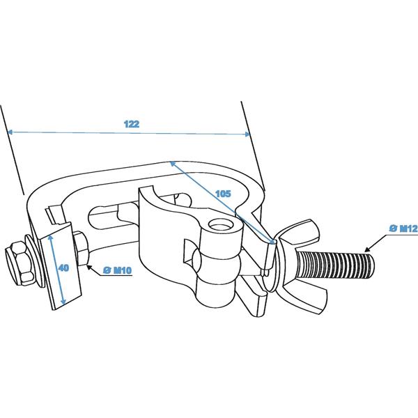 EUROLITE TH-200S Theatre Clamp black TUV