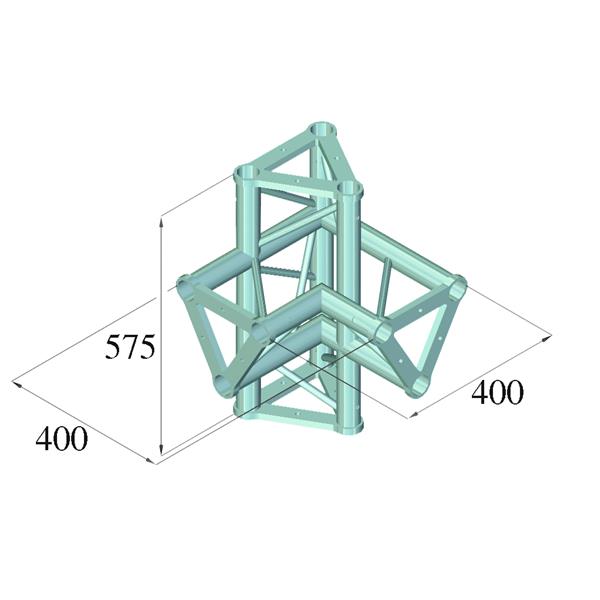 ALUTRUSS TRISYSTEM PAC-45 corner 4-way \/ l+h