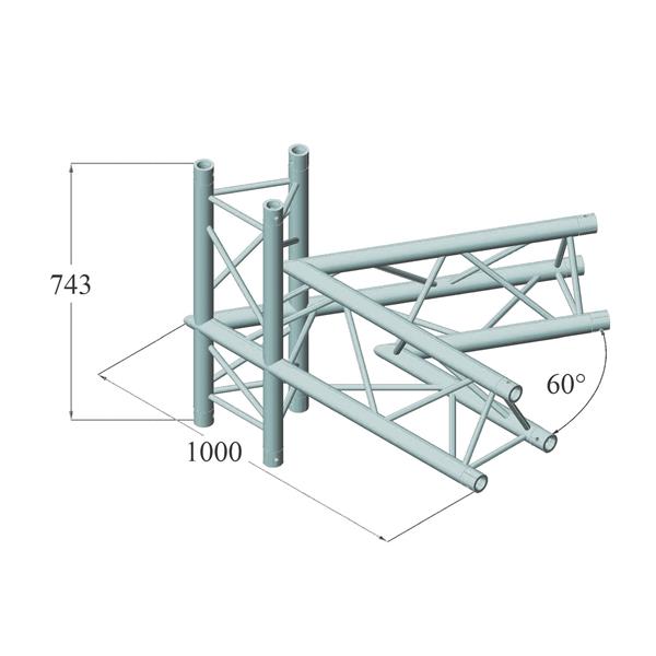 4-smerni kotnik 60° ALUTRUSS TRILOCK 6082AC-20-4 