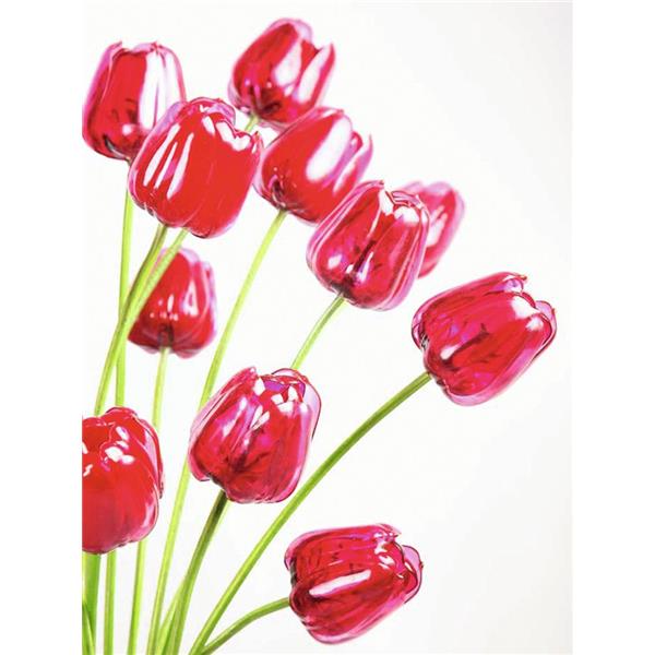 Kristalni tulipan rdeč 61cm 12x EUROPALMS