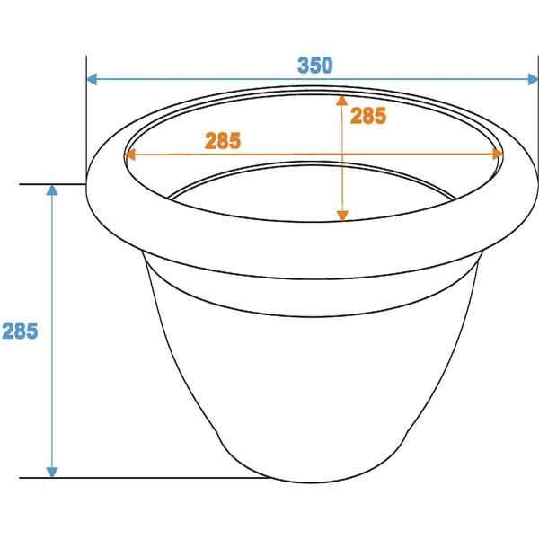 Flowerpot Terraflor polipropilen 36cm EUROPALMS