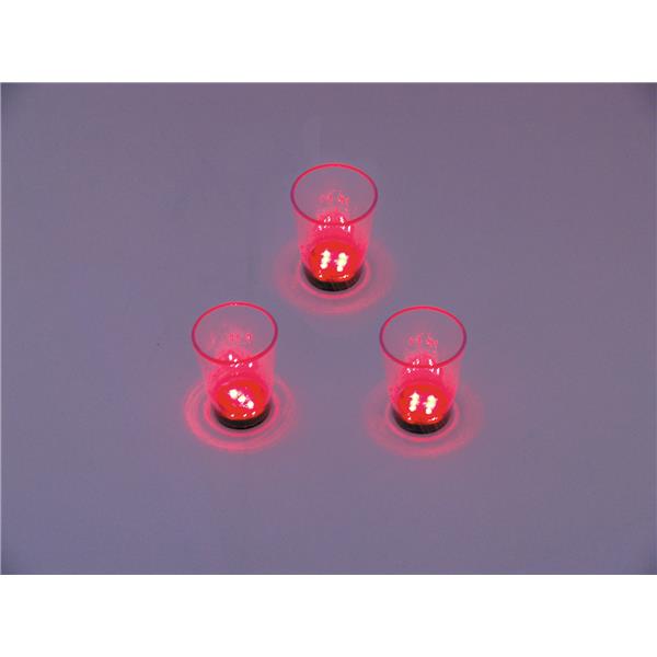 EUROPALMS LED Glass 2oz with Dice Play, red, 3x