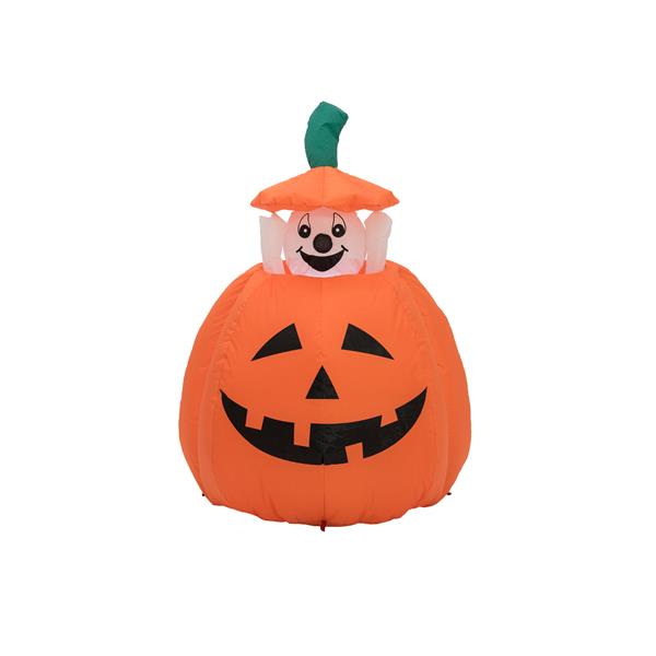 EUROPALMS Inflatable Figure Pumpkin with Ghost, animated, 120cm