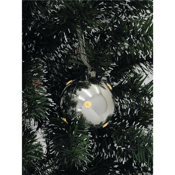 EUROPALMS LED Christmas Ball 6cm, silver 6x