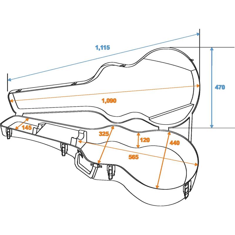 ABS Case for Jumbo Acoustic Guitar Dimavery 